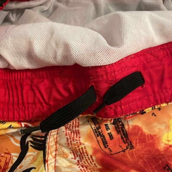 OP Ocean Pacific Hawaiian Board Shorts Swim Trunks Boys Size Large 10-11 Sharks - Picture 9 of 11